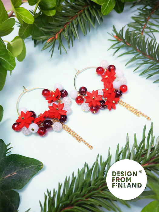 LIMITED EDITION Poinsettia hoop earrings