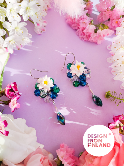 Water lily earrings