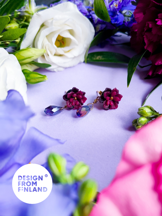 Wild rose stud earrings