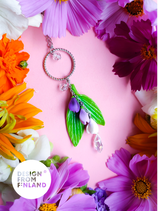 Tulip necklace-violet-big-leaf