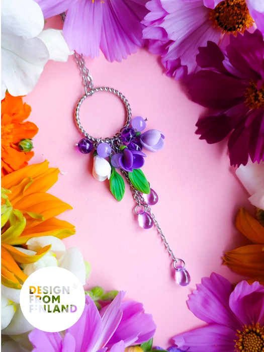 Tulip necklace-violet