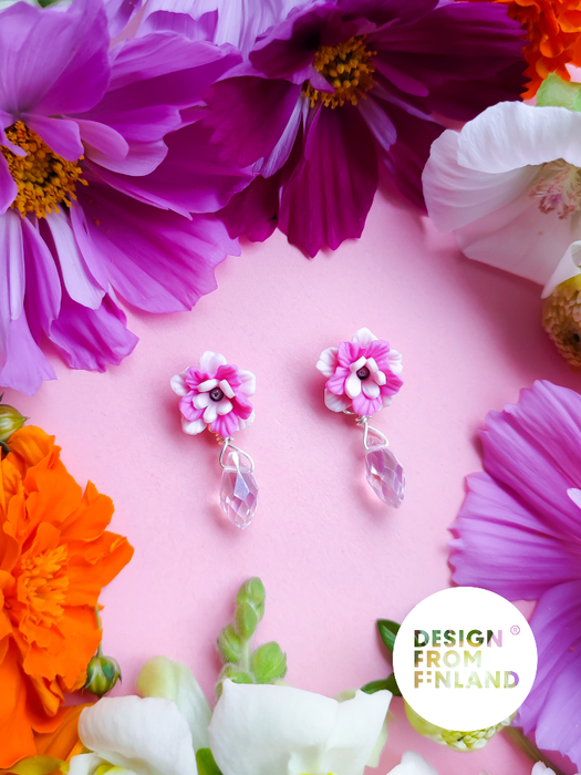 Summer rose stud earrings