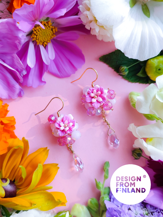 Summer rose earrings