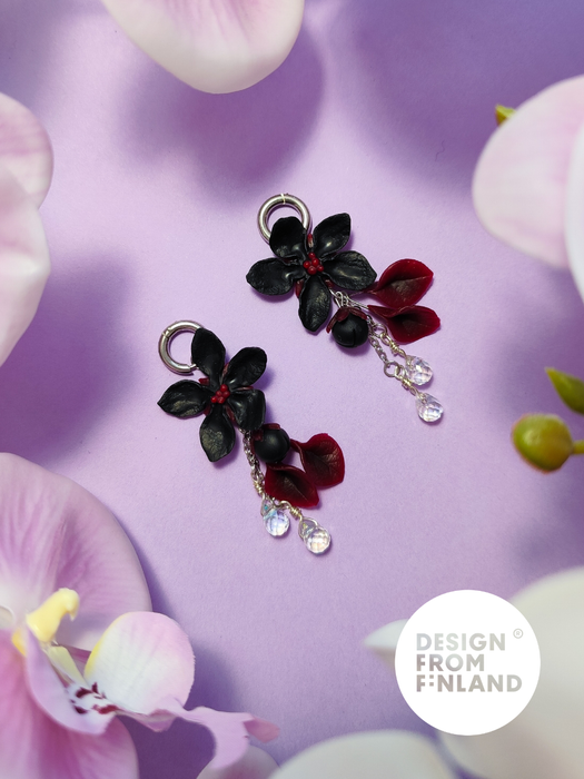 The Black Beauty of Shadows earrings - mid size