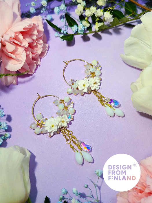 Midsummer rose hoop earrings