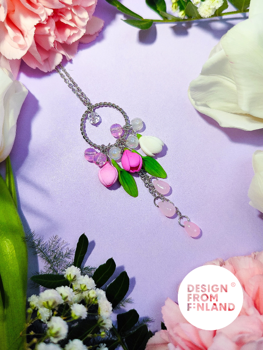 Tulip necklace-soft pink