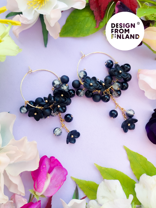 Queen of the night hoop earrings