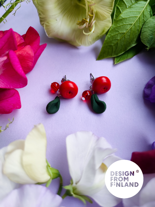 Lingonberry stud earrings