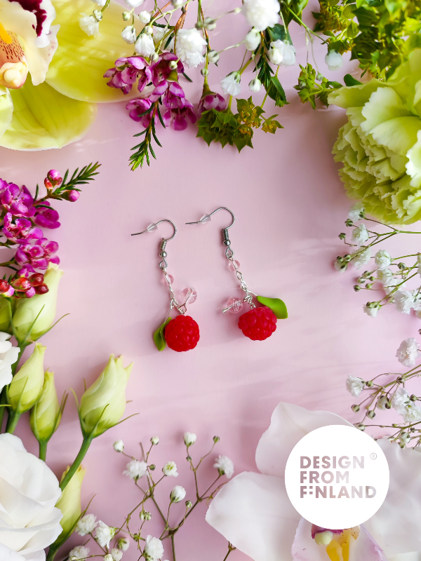 Raspberry earrings