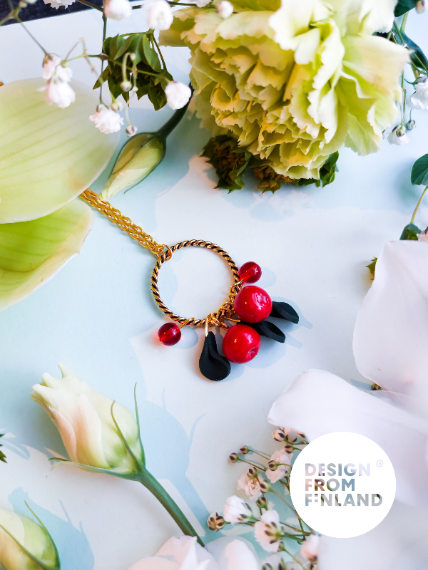 Lingonberry necklace-small