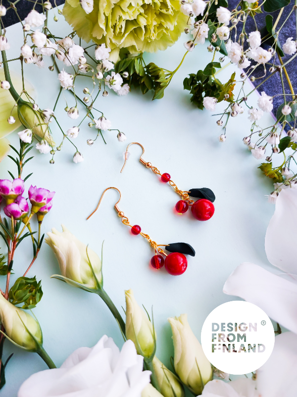 Lingonberry-earrings