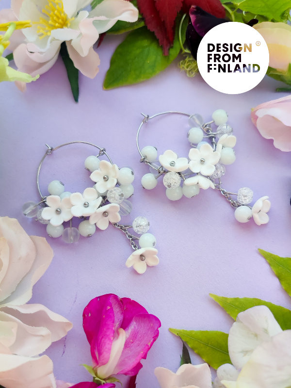 Frost flower hoop earrings