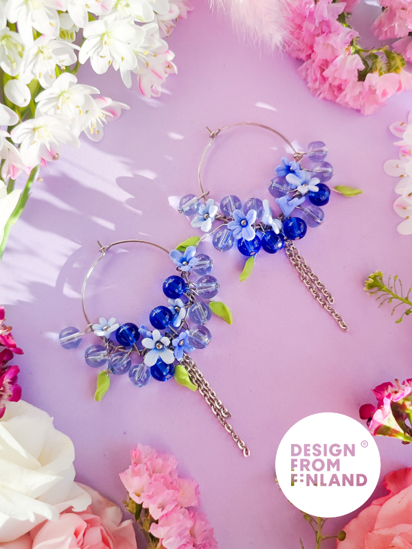 Forget me not hoop earrings