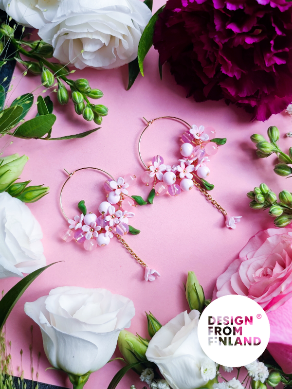 Twinflower hoop earrings
