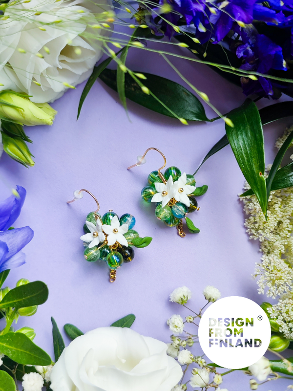 Arctic starflower earrings