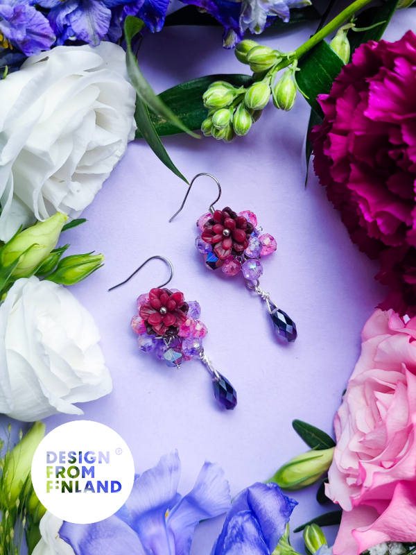 Wild rose earrings