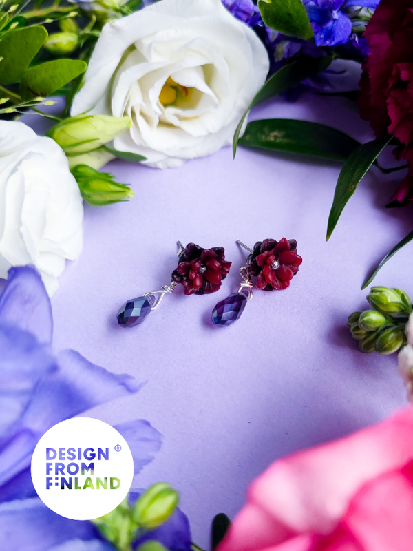 Wild rose stud earrings