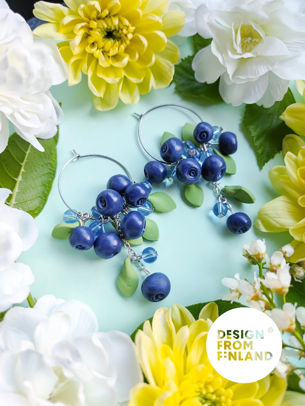 Blueberry hoop earrings