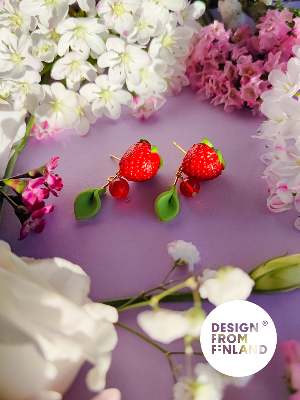Strawberry stud earrings