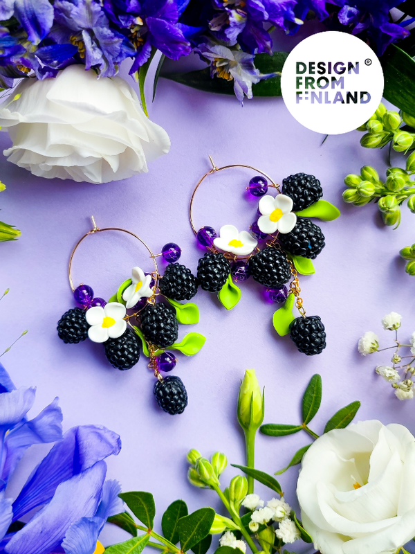 Blackberry hoop earrings