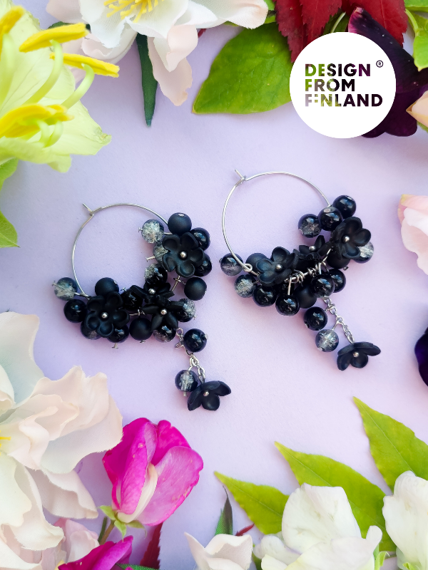 Queen of the night hoop earrings