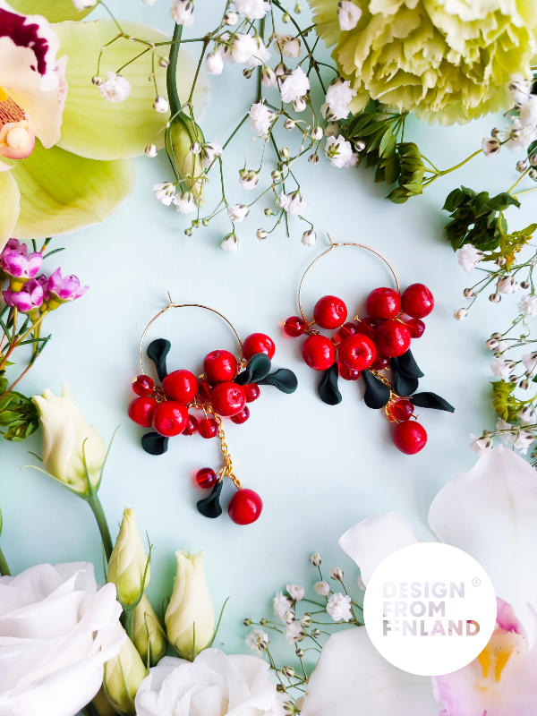 Lingonberry-hoop-earrings