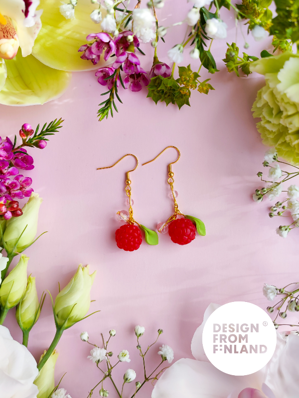Raspberry earrings