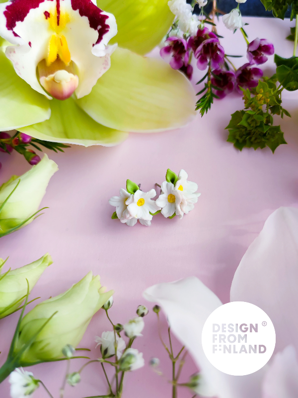 Apple blossom stud earrings