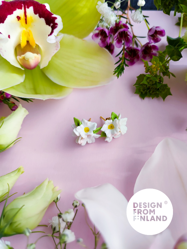 Apple blossom stud earrings