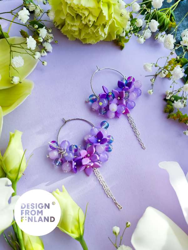Lilac hoop earrings