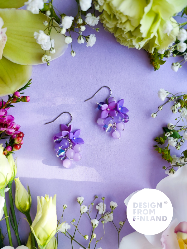 Lilac hook earrings